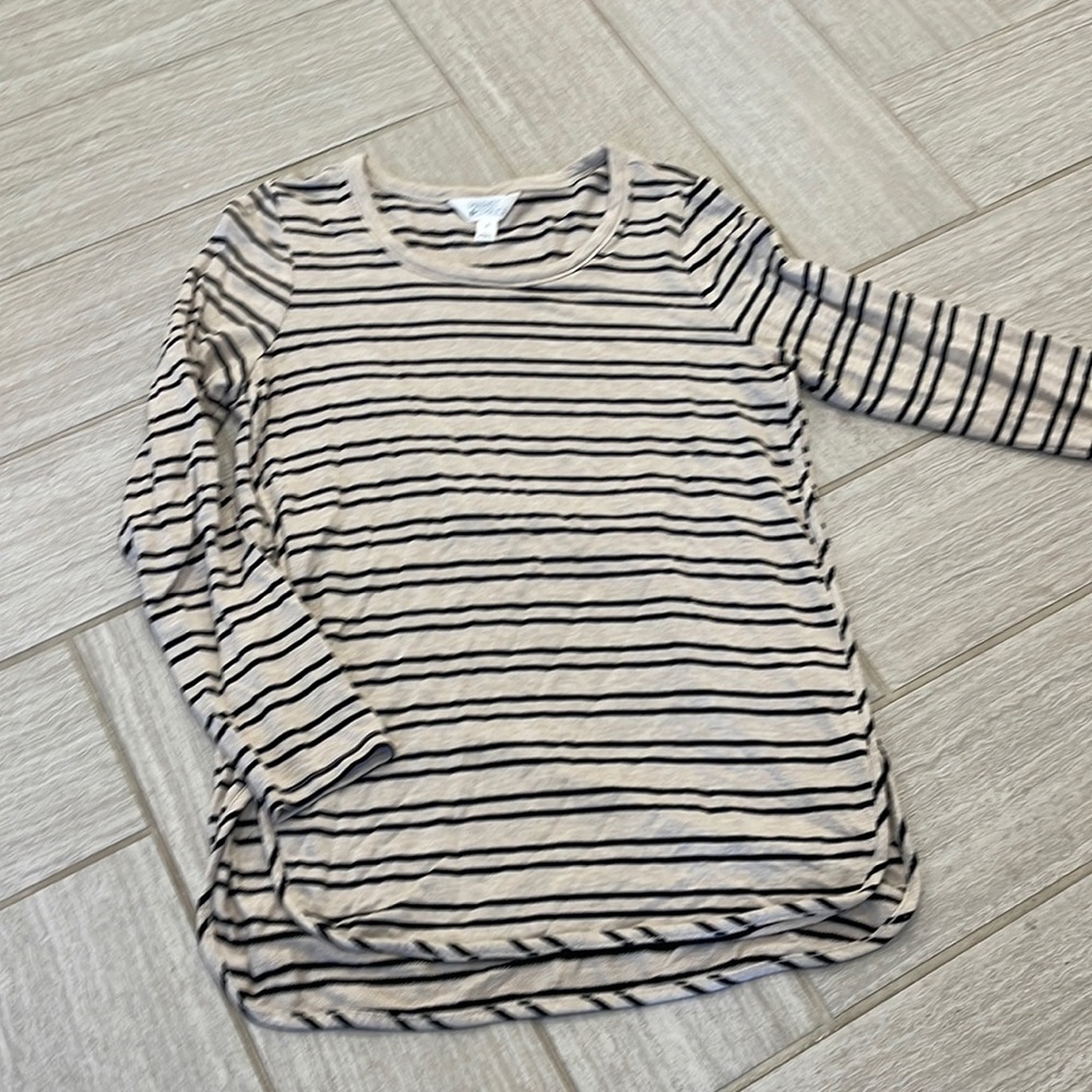 Market and spruce curved hem French terry knit top - Picture 1 of 4